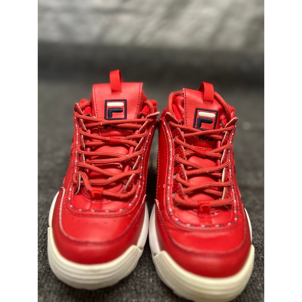 Fila Disruptor II Premium Red White Chunky Dad Sneakers 5FM00079-616 Mens 6.5